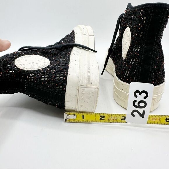 Converse Chuck Taylor All Star 70 Hi Speckled Black Crochet Womens Sample Sz 5 - Picture 13 of 15